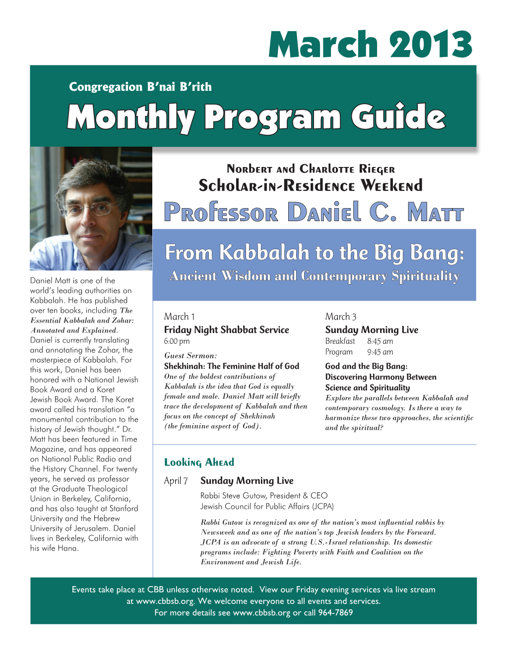 CBB Monthly Program Guide, March 2013