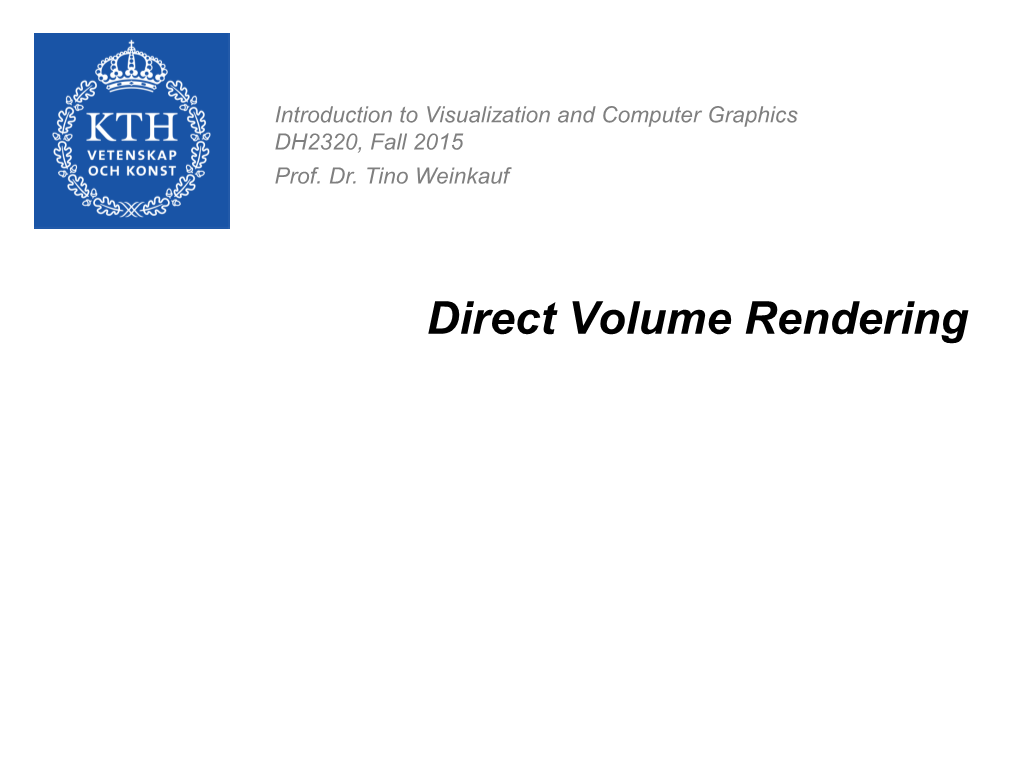 Direct Volume Rendering