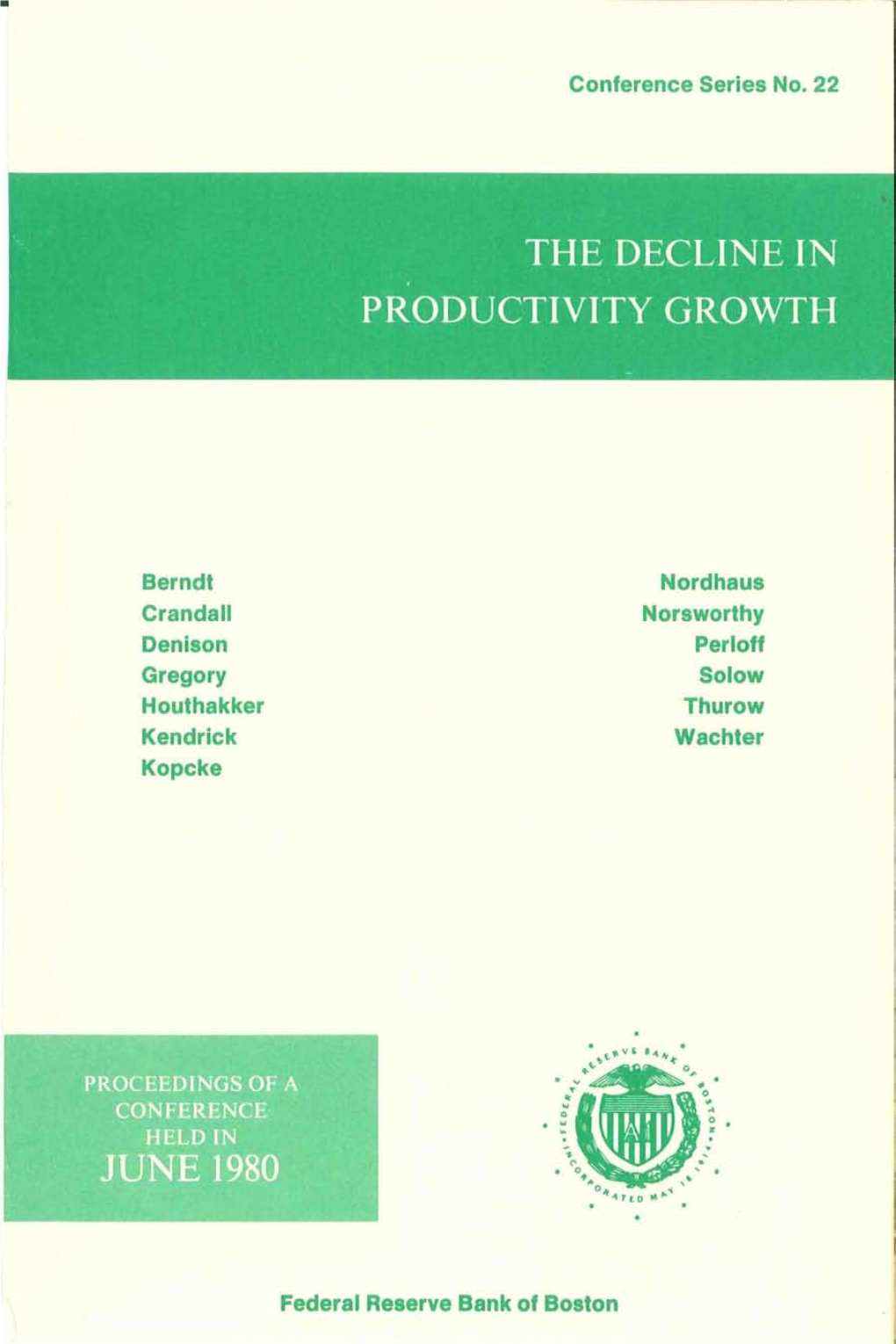 The Decline in Productivity Growth