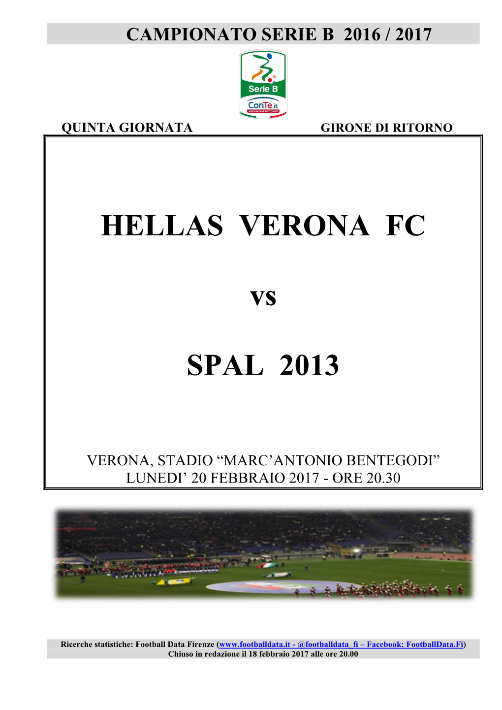 HELLAS VERONA FC Vs SPAL 2013