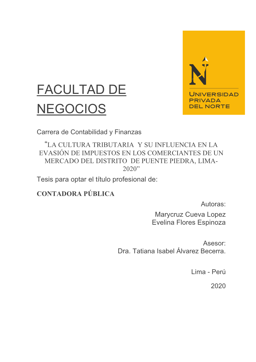 Facultad De Negocios