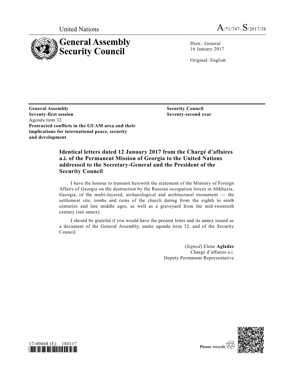 General Assembly Security Council