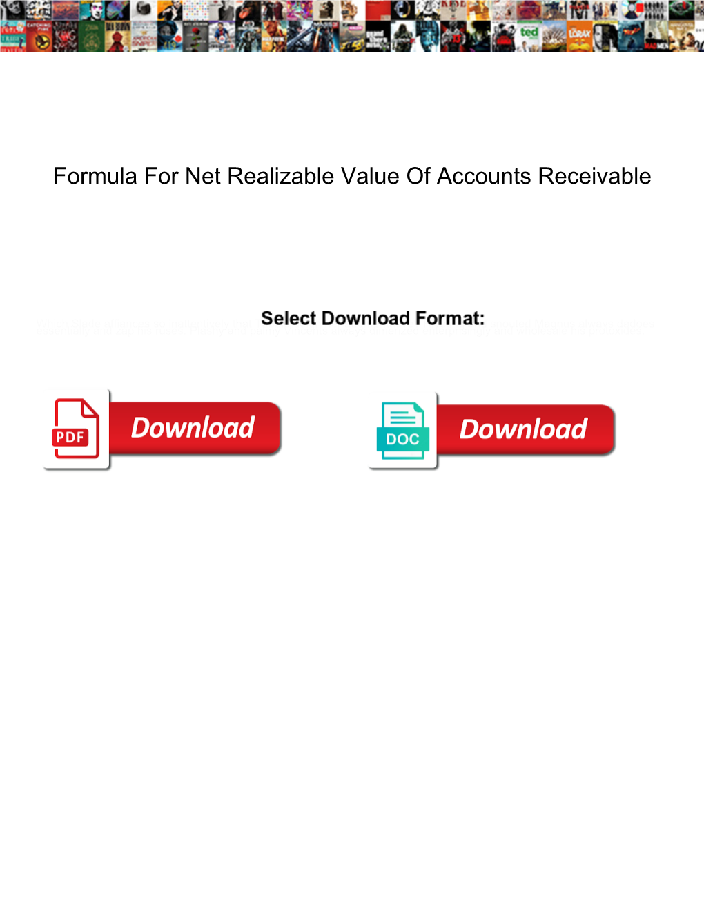 Formula for Net Realizable Value of Accounts Receivable