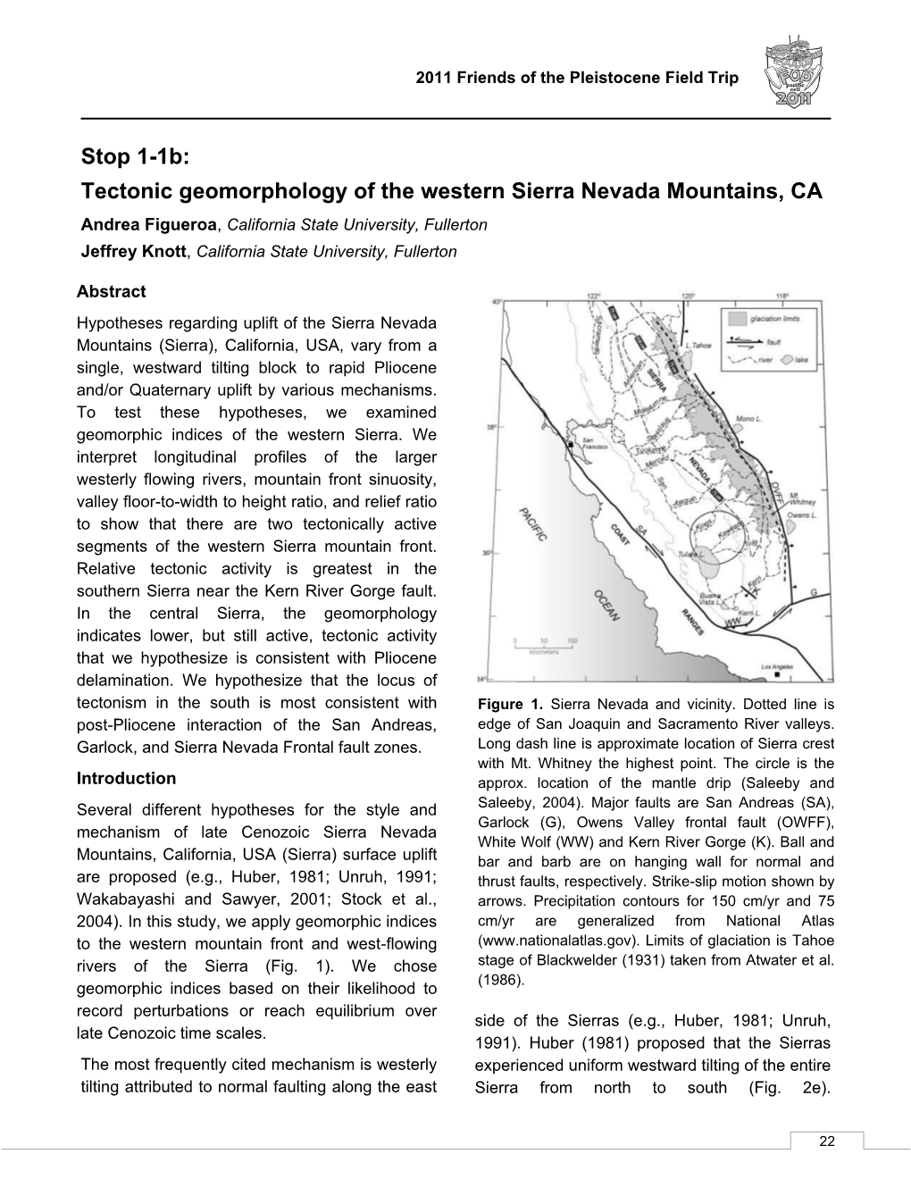 Tectonic Geomorphology of the Western Sierra Nevada Mountains