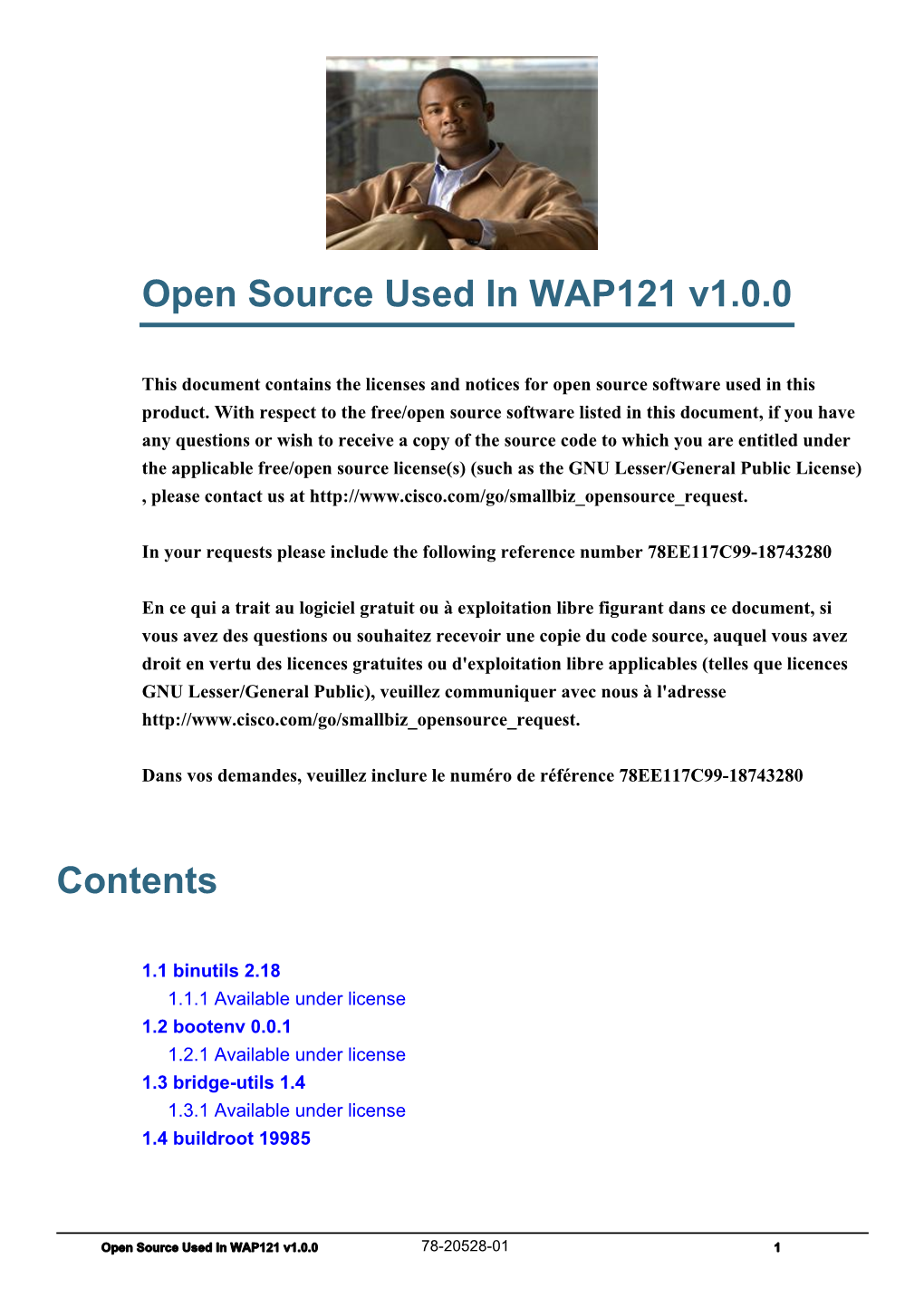 Open Source Used in Cisco WAP121 1.0.0.X