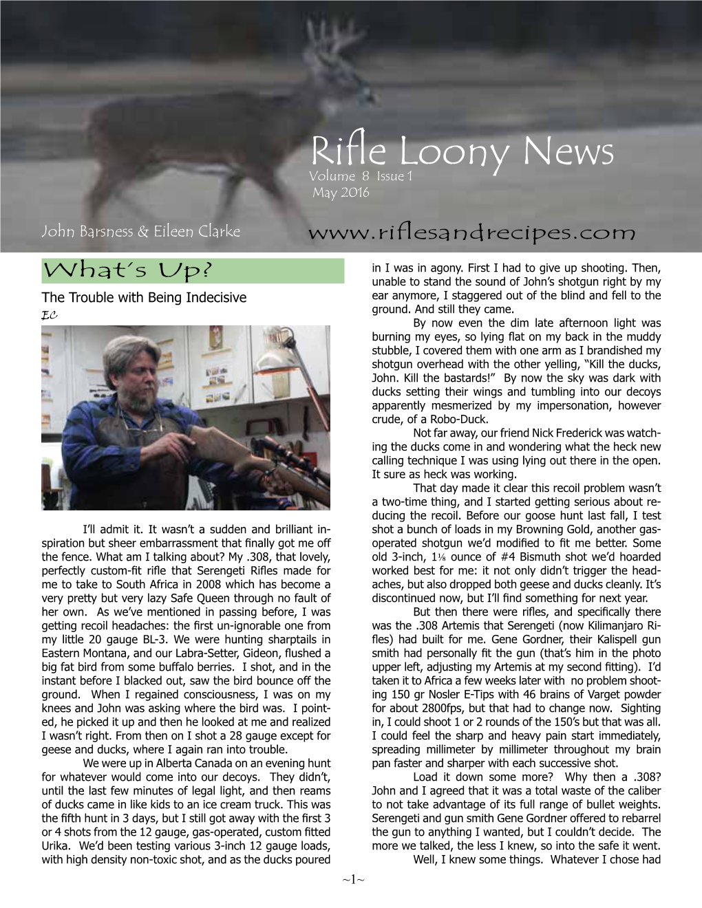 Rifle Loony News Volume 8 Issue 1 May 2016
