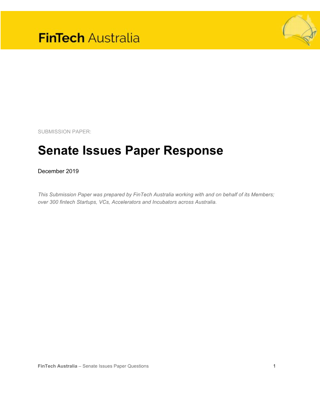 Senate Issues Paper Response