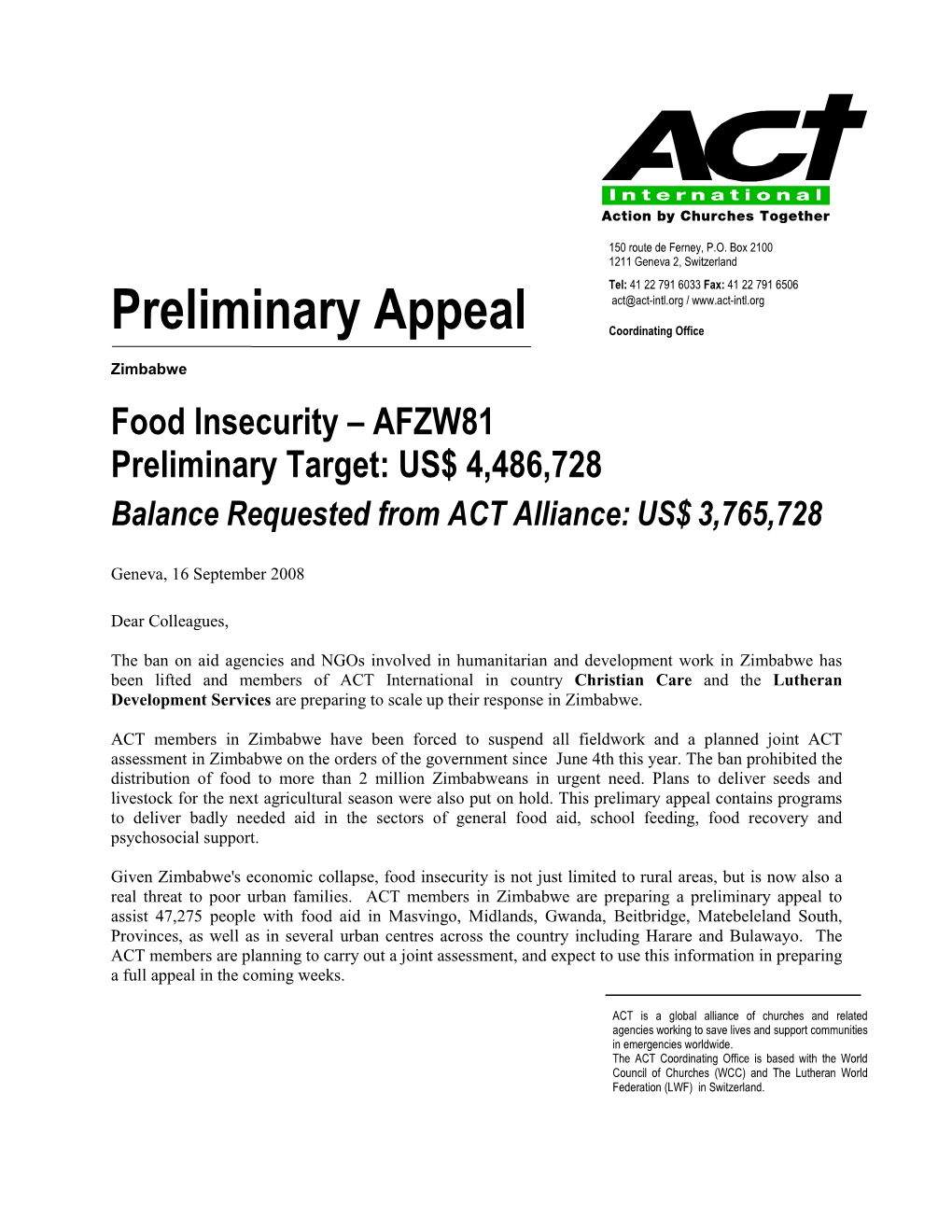 Preliminary Appeal Coordinating Office