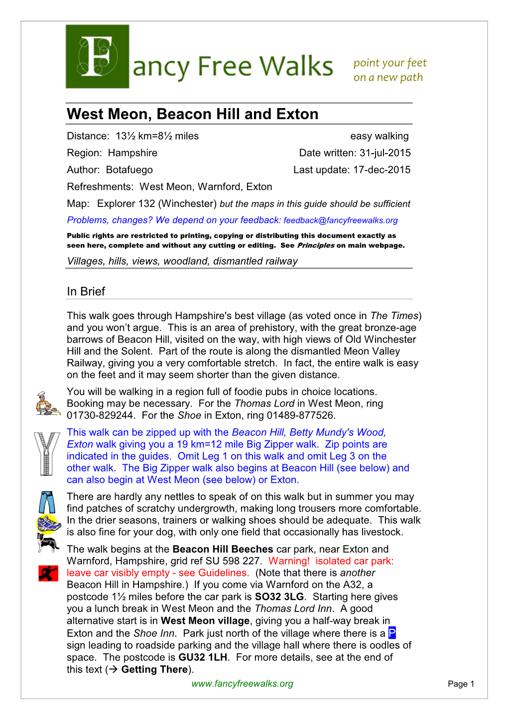 West Meon, Beacon Hill and Exton