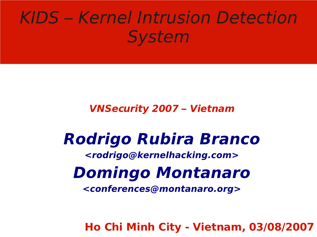 KIDS – Kernel Intrusion Detection System