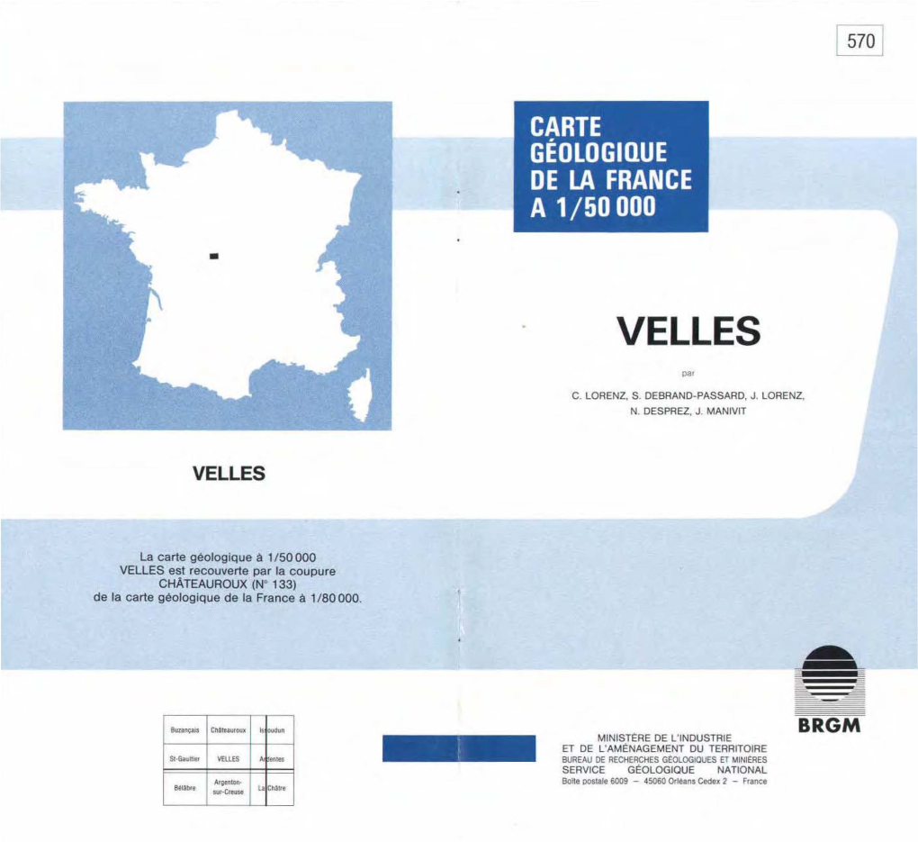 Notice Explicative De La Feuille Velles a 1150 000