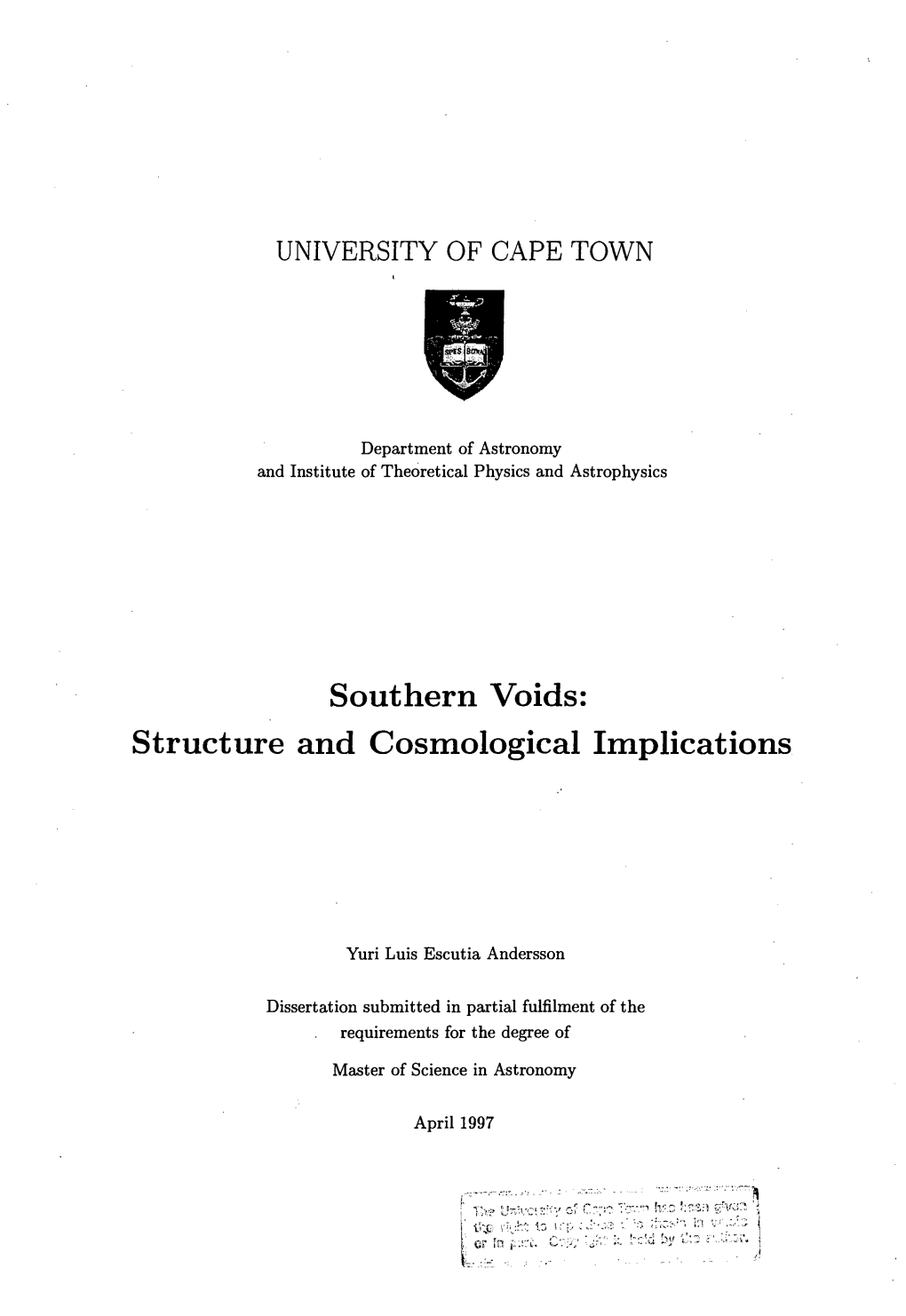 Southern Voids: Structure and Cosmological Implications