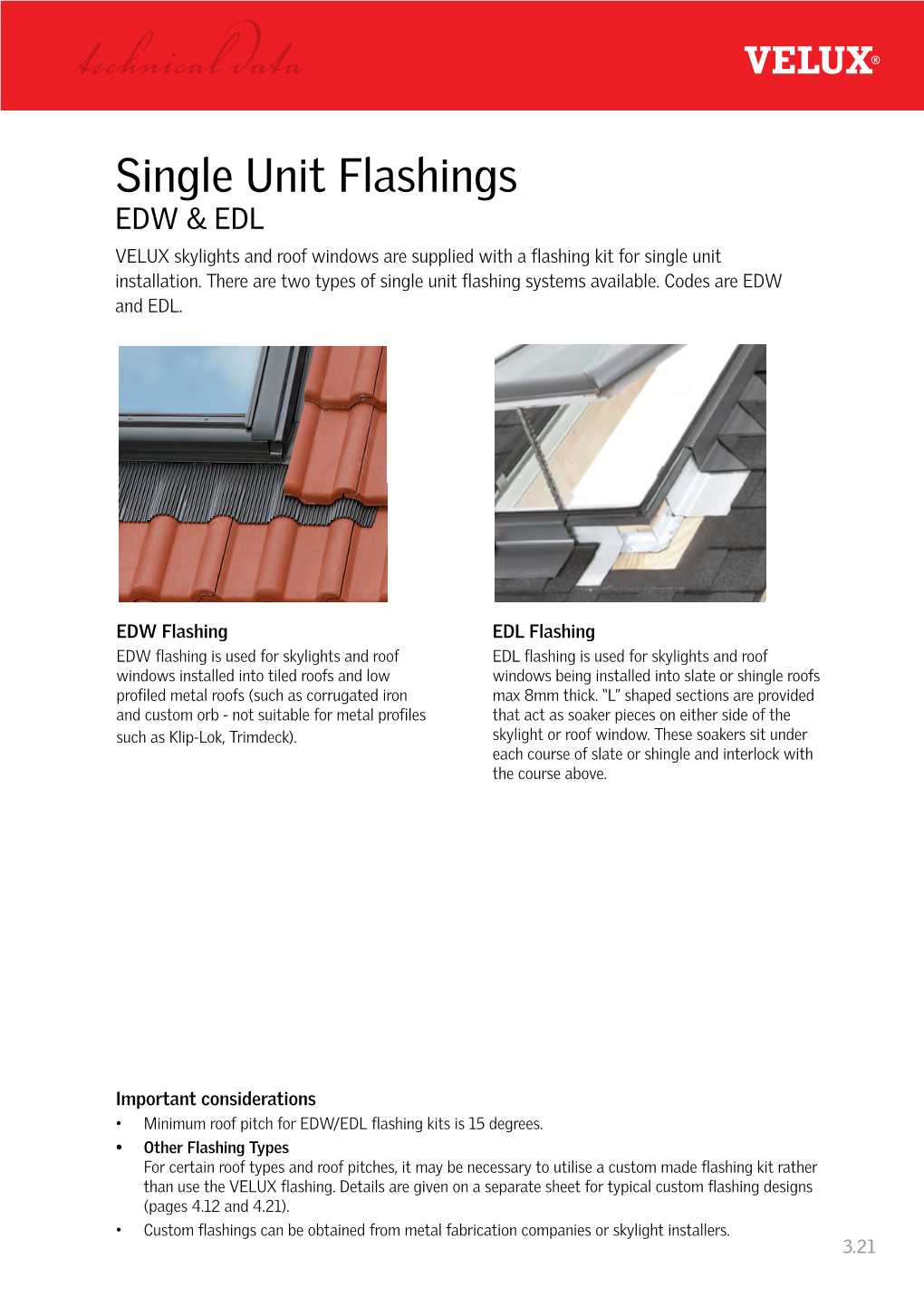 Flashing for Tile and Metal Roofs