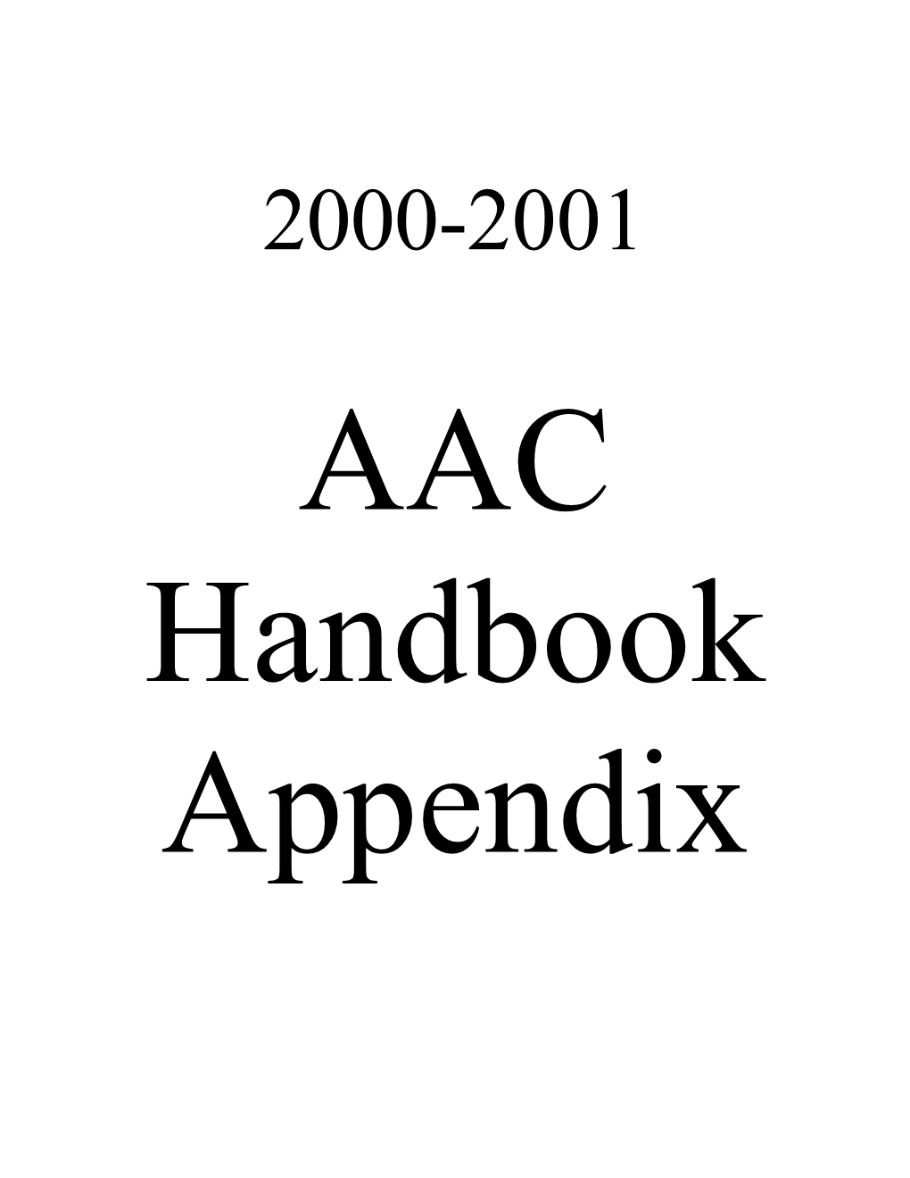 2000-01 Academy Activities Commission