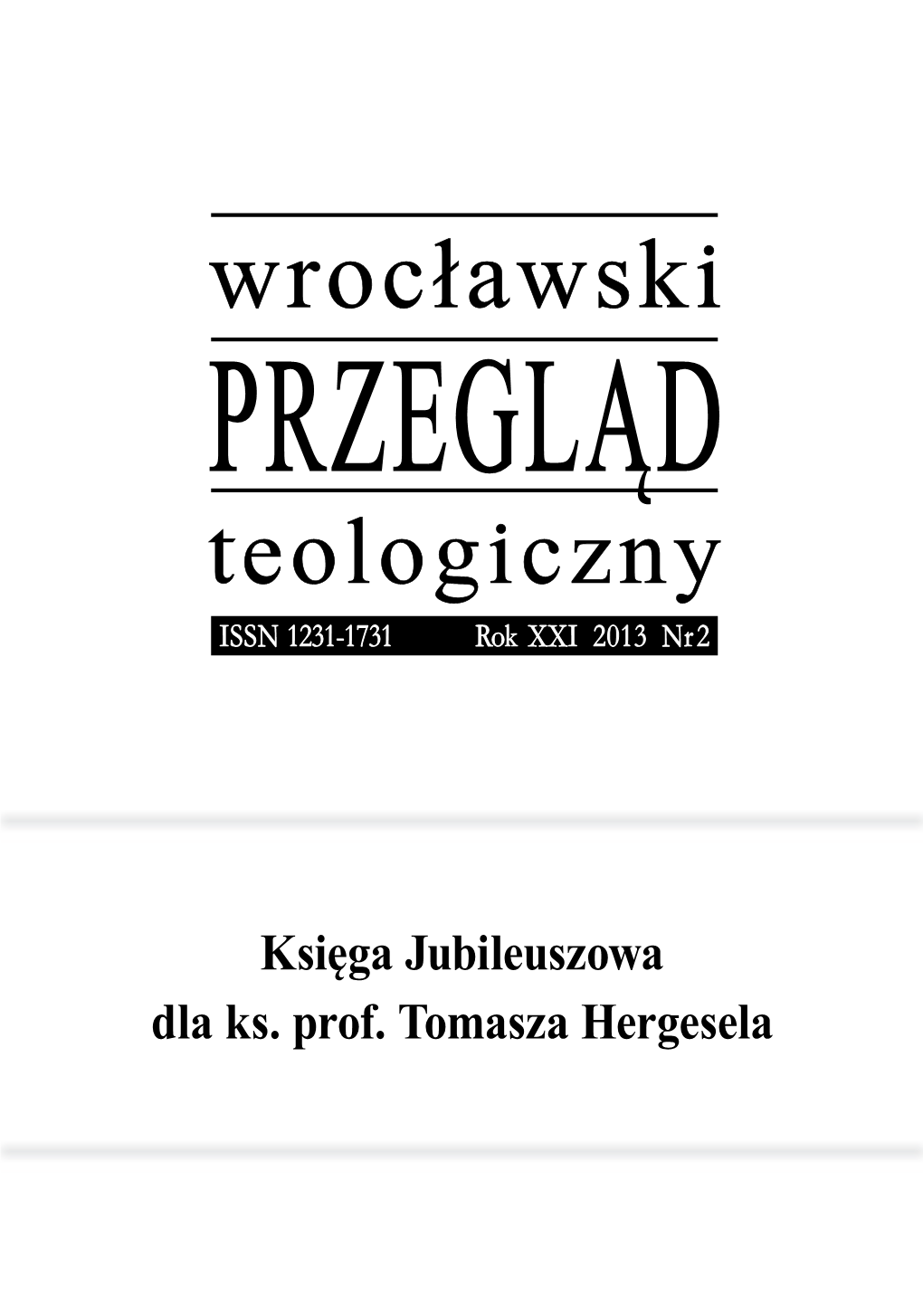 Wrocławski Przegląd Teologiczny Issn 1231–1731