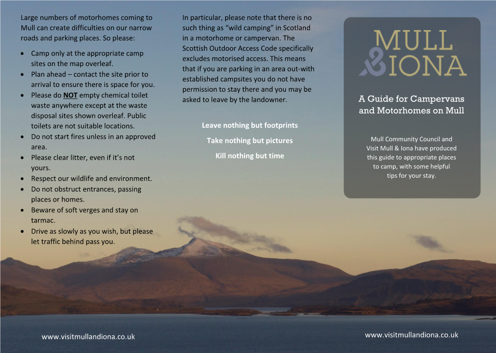 A Guide for Campervans and Motorhomes on Mull