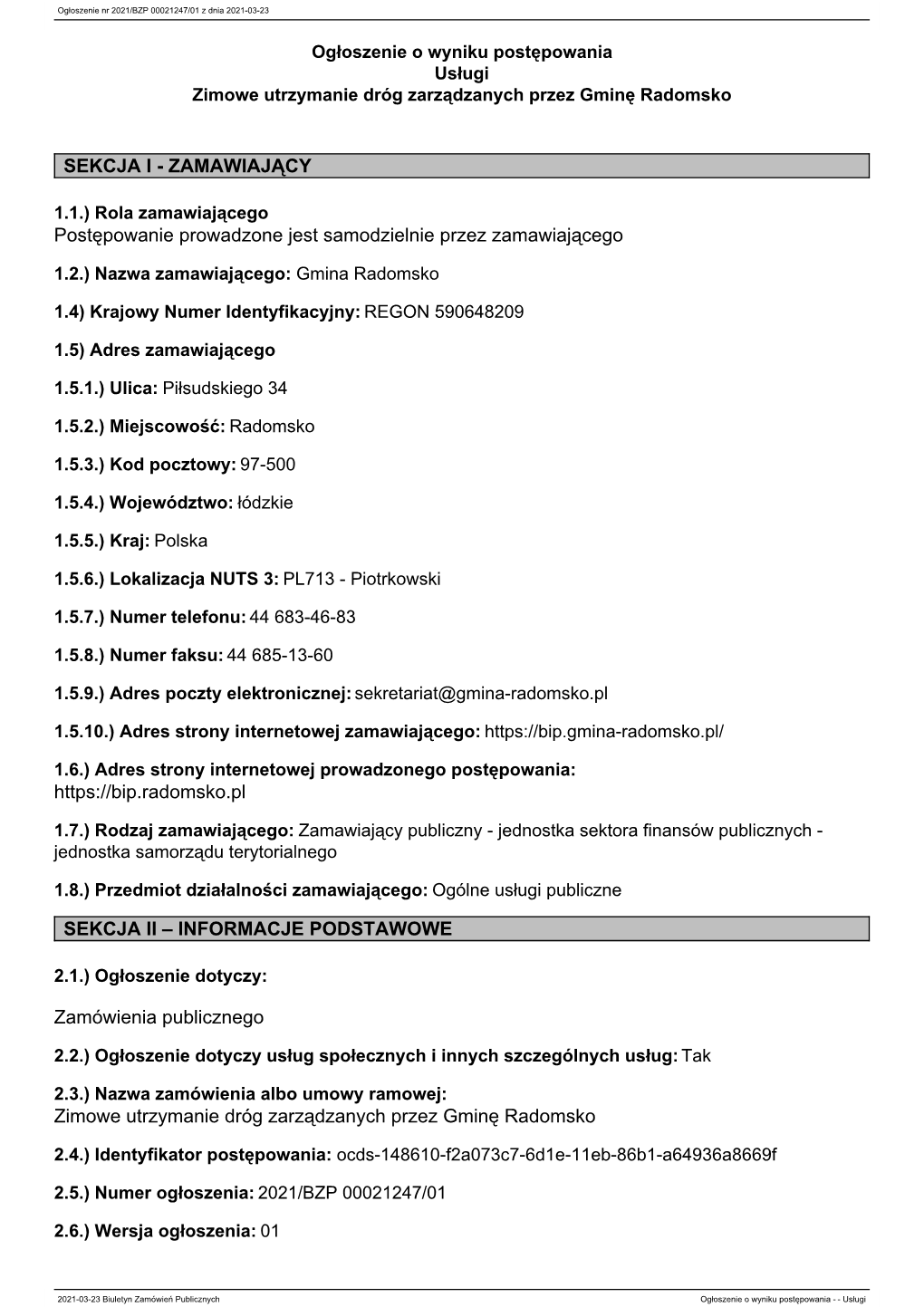 Ogłoszenie O Unieważnieniu Zima .Pdf