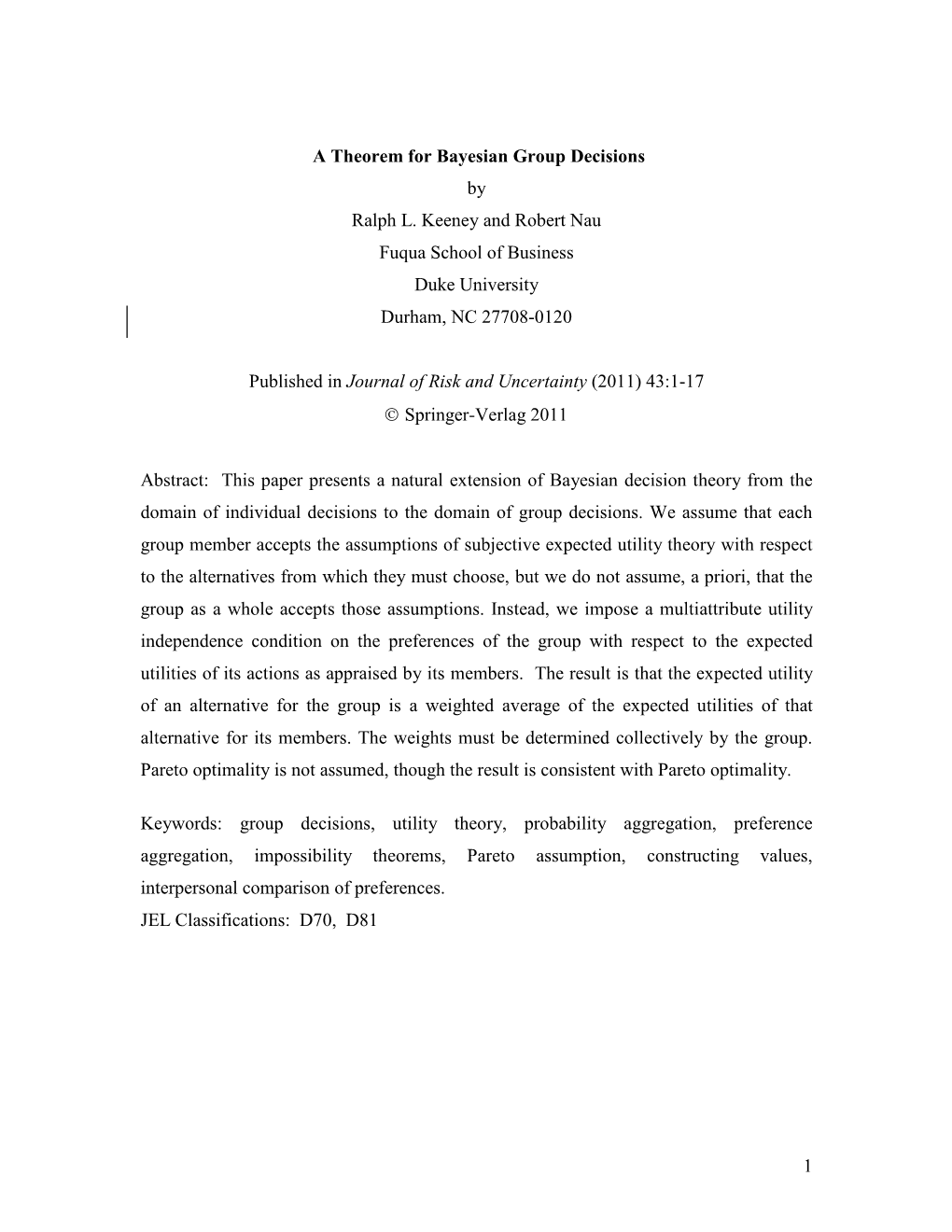 A Group Decision Model Within the General Bayesian Framework