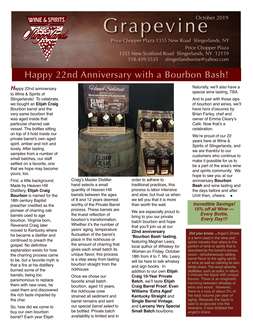 October 2019 22Nd Anniversary Bourbon Bash for Website