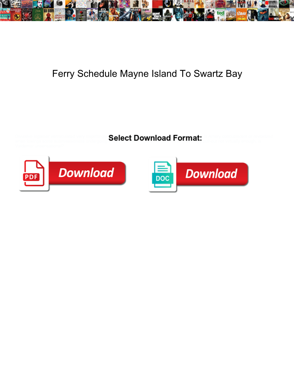 Ferry Schedule Mayne Island to Swartz Bay