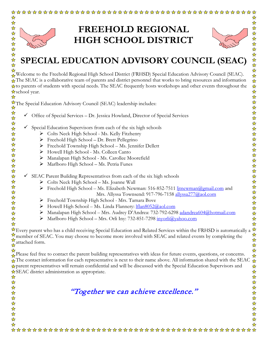 Special Education Advisory Council (Seac)