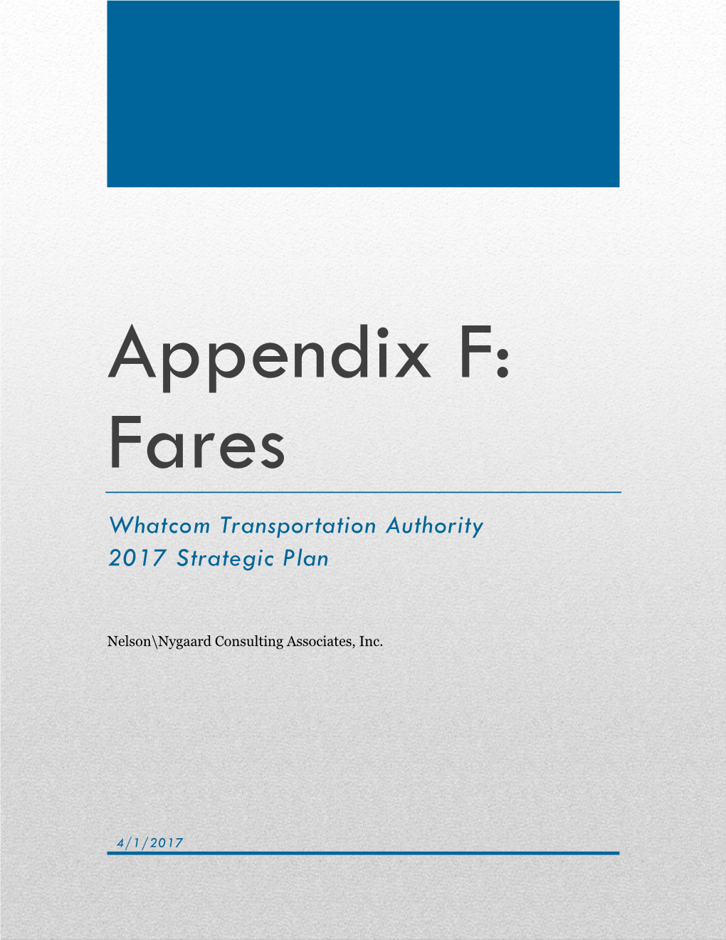 Appendix F: Fares