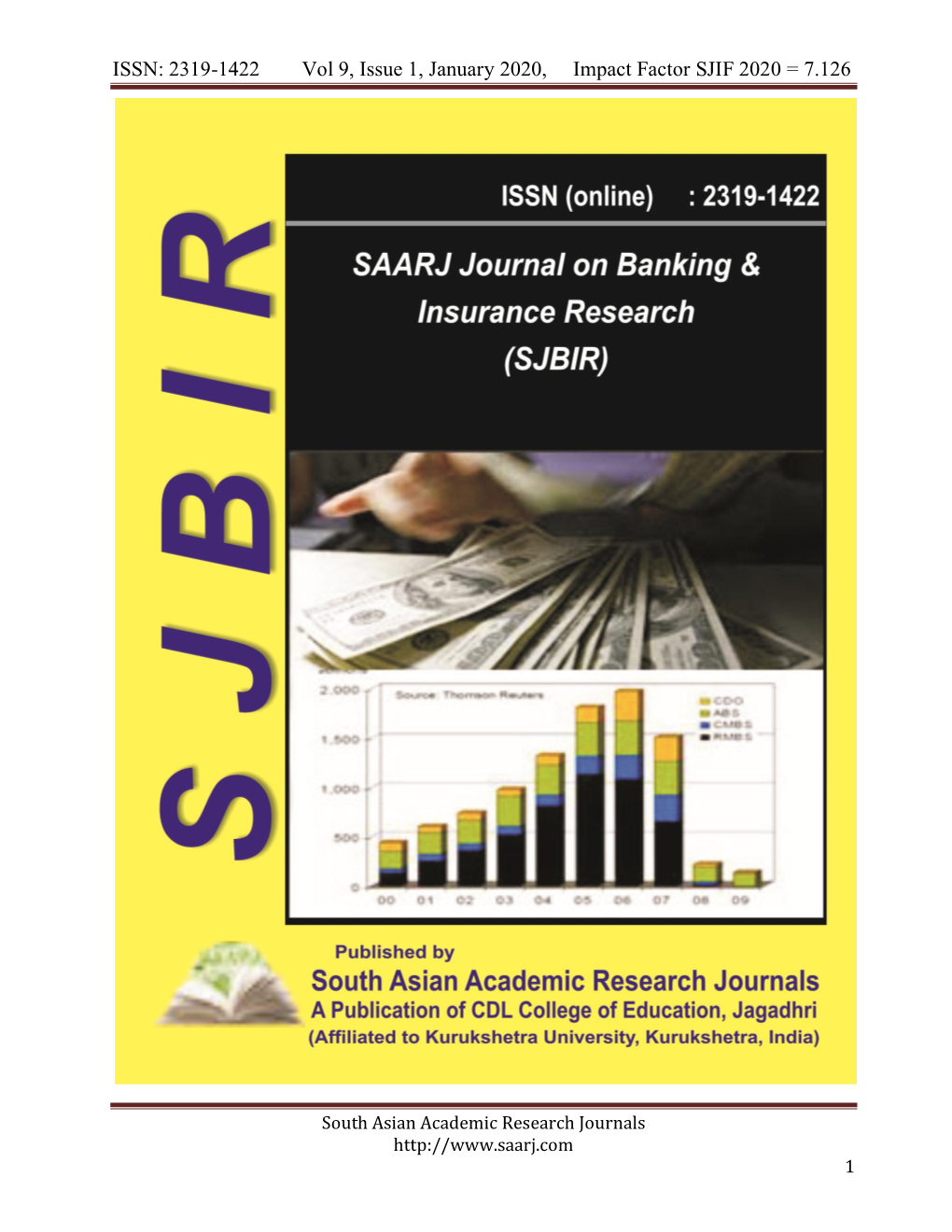 ISSN: 2319-1422 Vol 9, Issue 1, January 2020, Impact Factor SJIF 2020 = 7.126