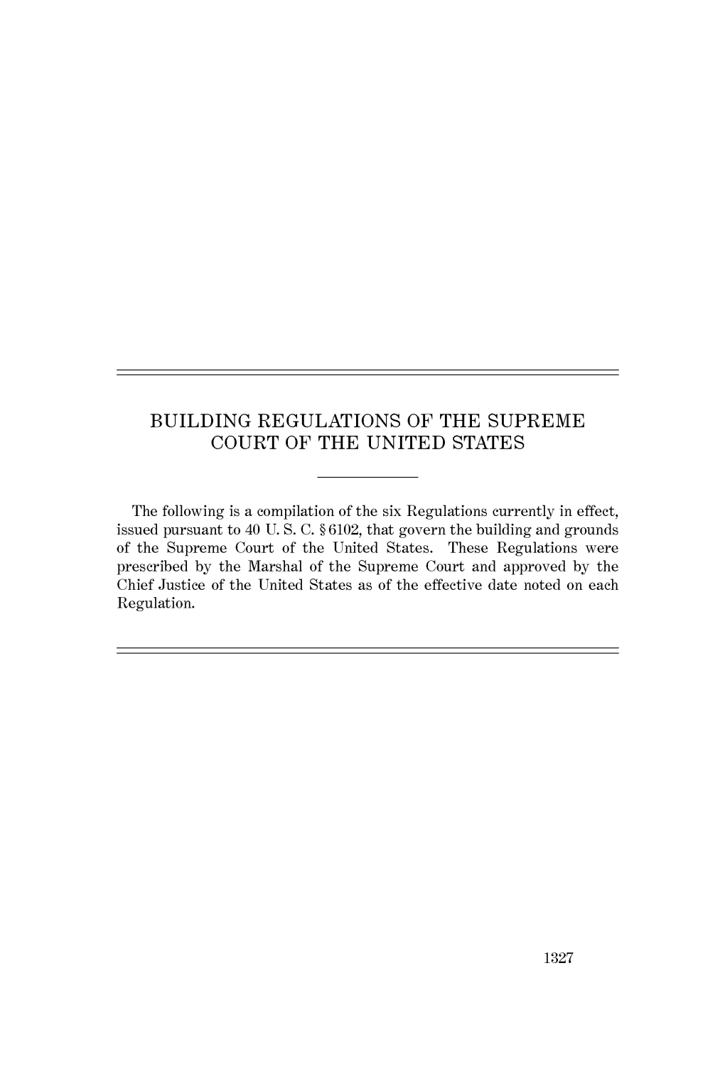 U.S. Reports: Building Regulations of the Supreme Court of the United