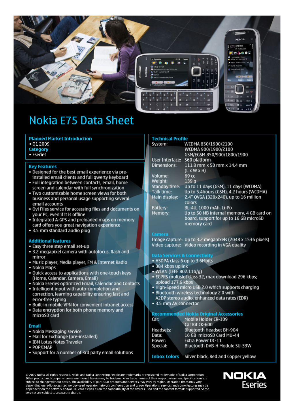 Nokia E75 Data Sheet