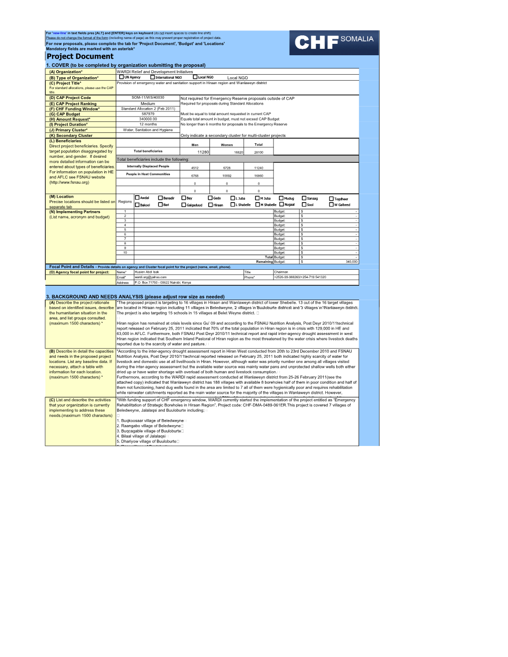 CHF-DMA-0489-099 Project Document.Xlsx