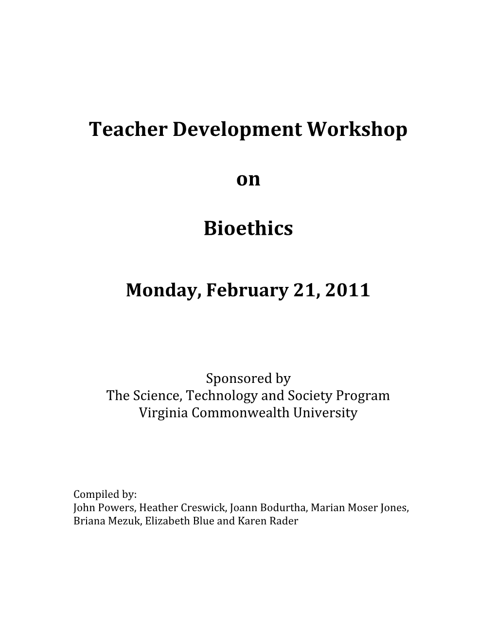 Teacher Development Workshop