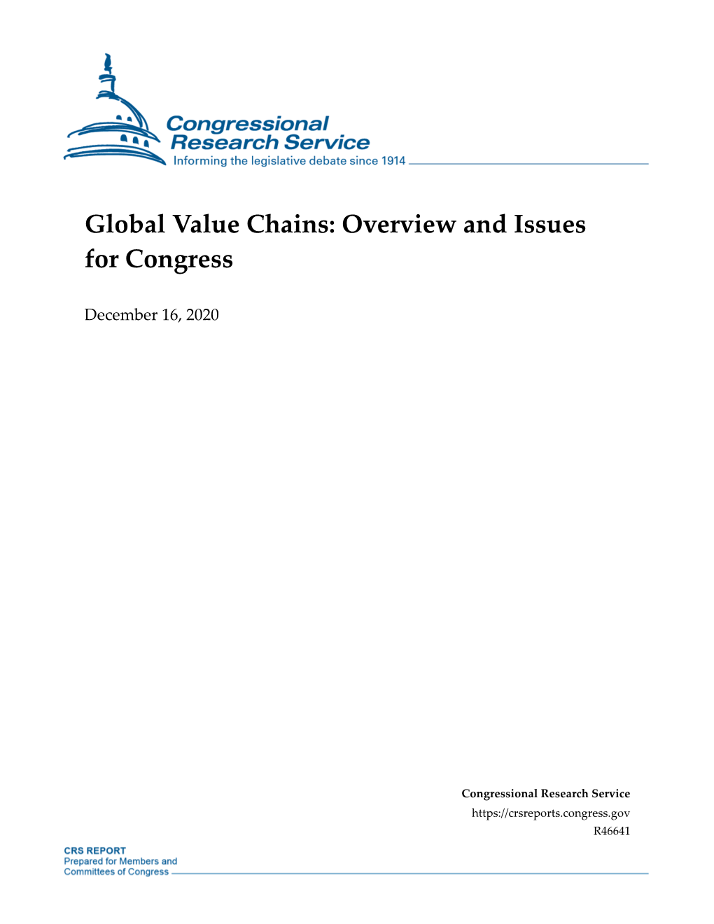 Global Value Chains: Overview and Issues for Congress