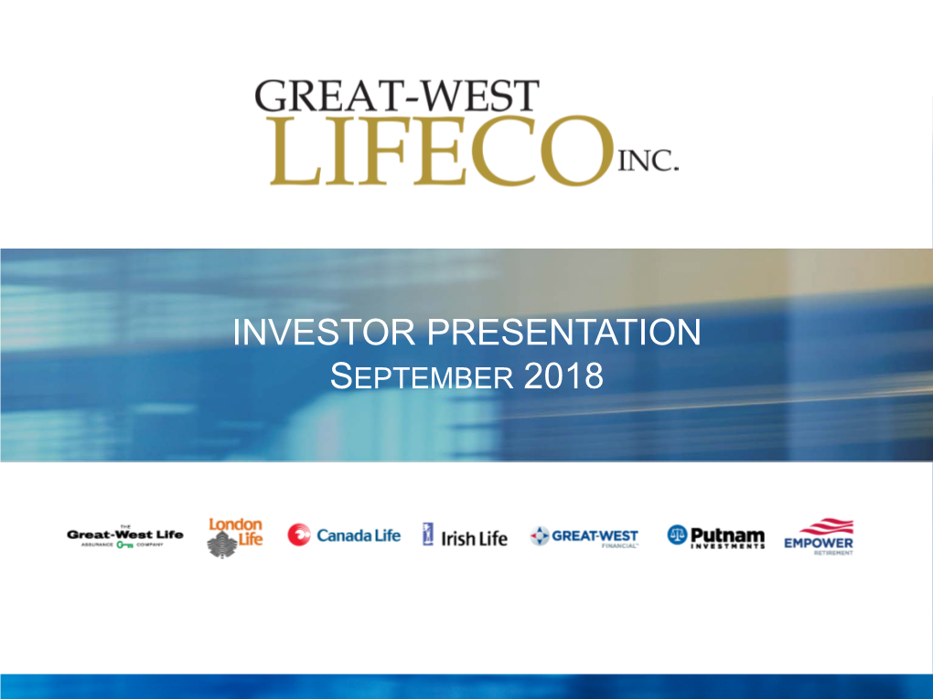 GWO Investor Presentation 2018