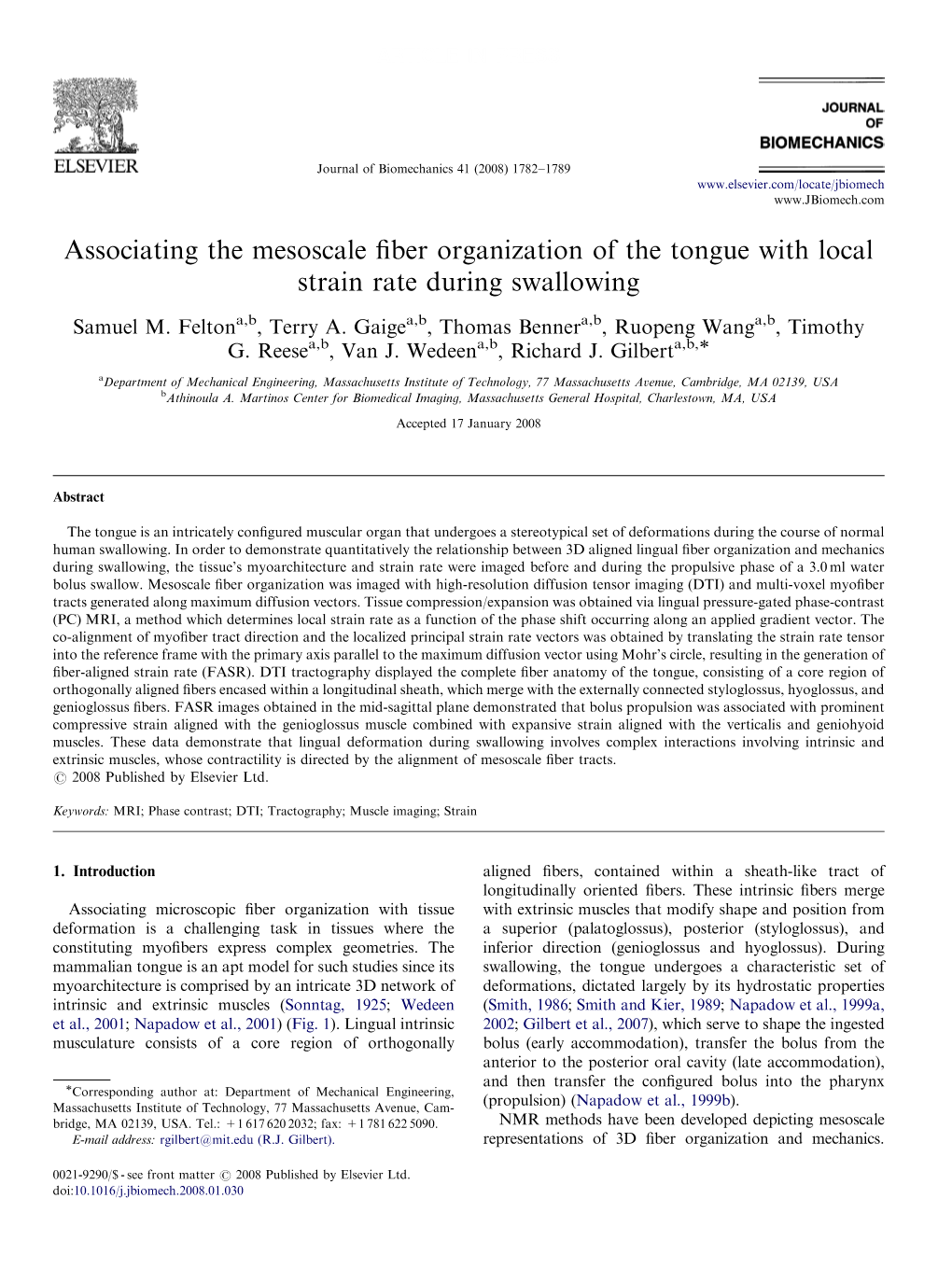 Associating the Mesoscale Fiber Organization of the Tongue With