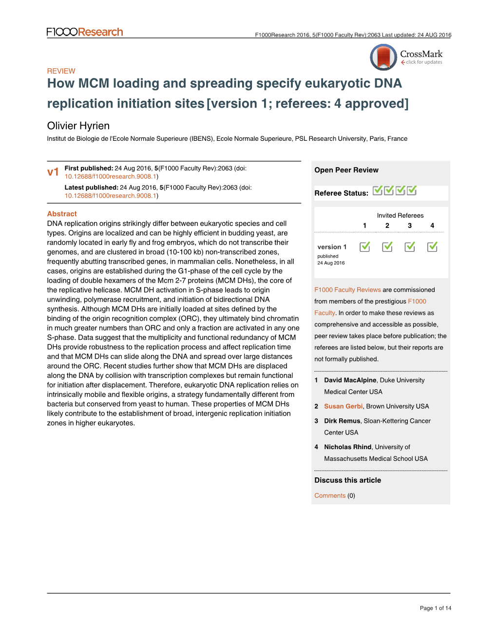 How MCM Loading and Spreading Specify Eukaryotic DNA Replication
