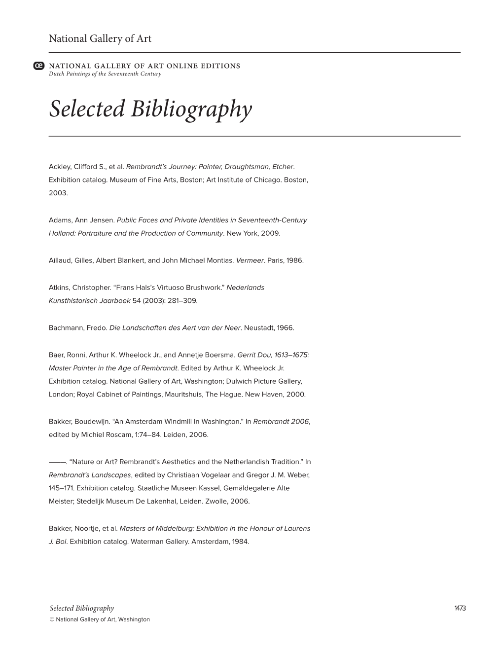 Selected Bibliography