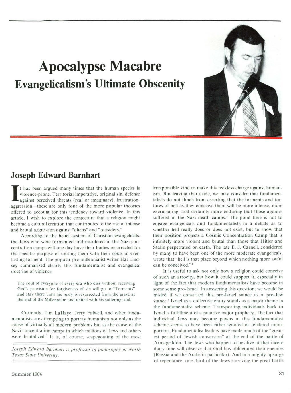 Apocalypse Macabre Evangelicalism's Ultimate Obscenity