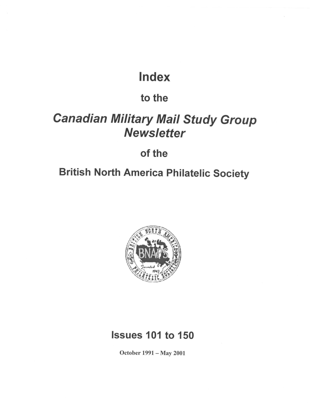 Index Canadian Military Mail Study Group Newsletter