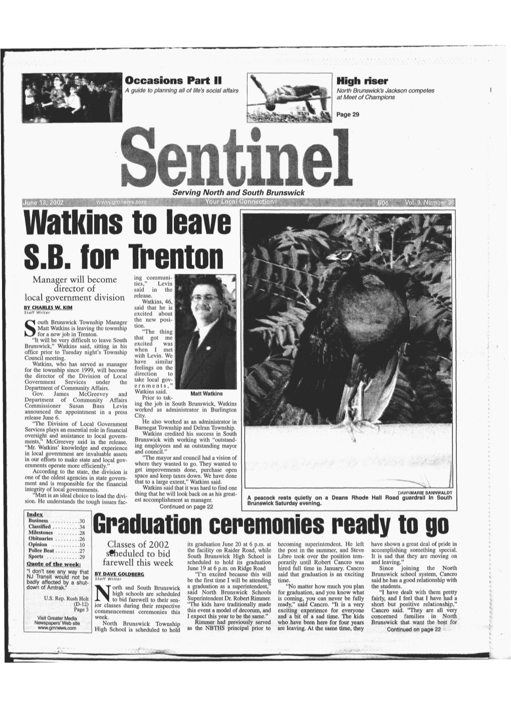 Watkins to Leave S.B. for Trenton Ing Communi- Manager Will Become Ties," Levin Director of Said in the Release