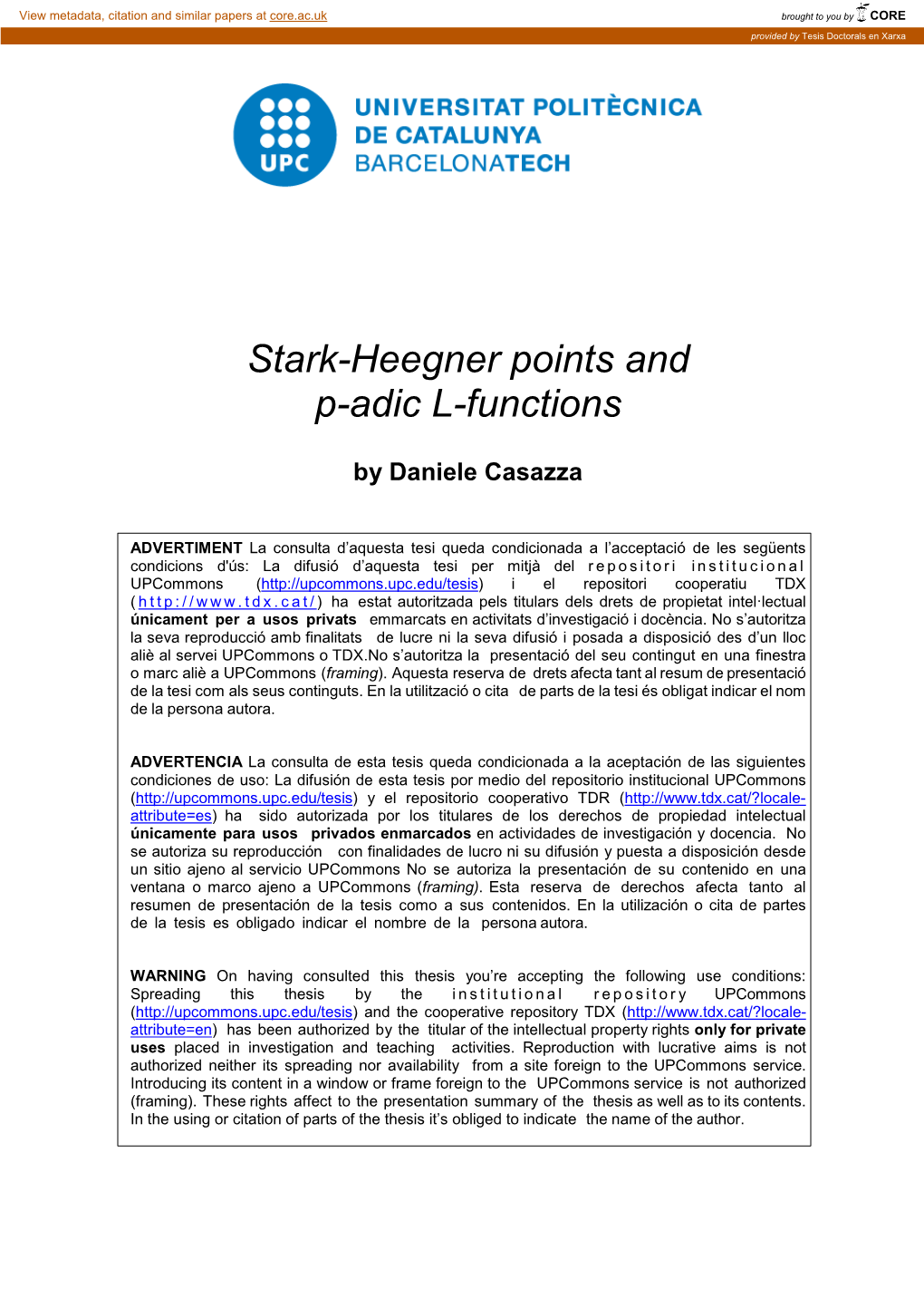 Stark-Heegner Points and P-Adic L-Functions