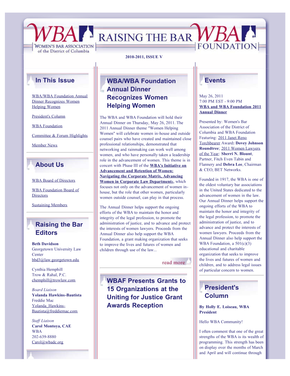 2010-2011, Issue V
