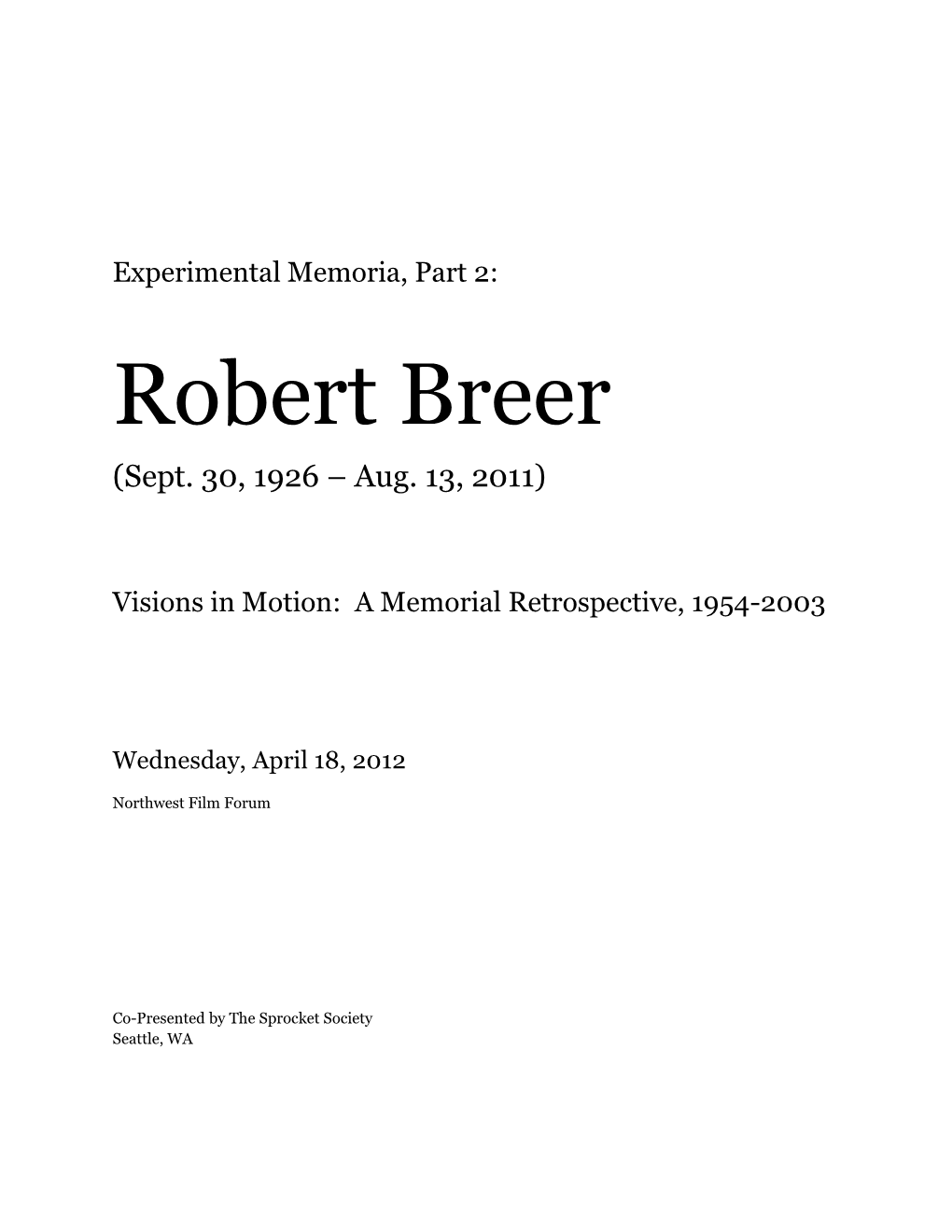 Robert Breer (Sept