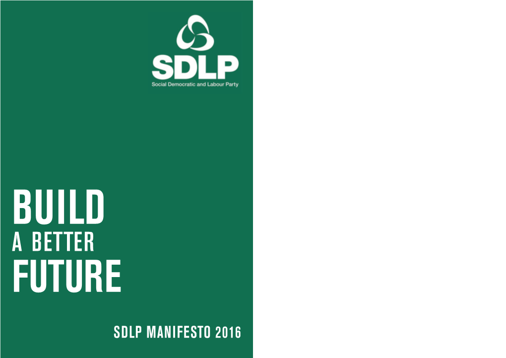 SDLP Election Manifesto 2016