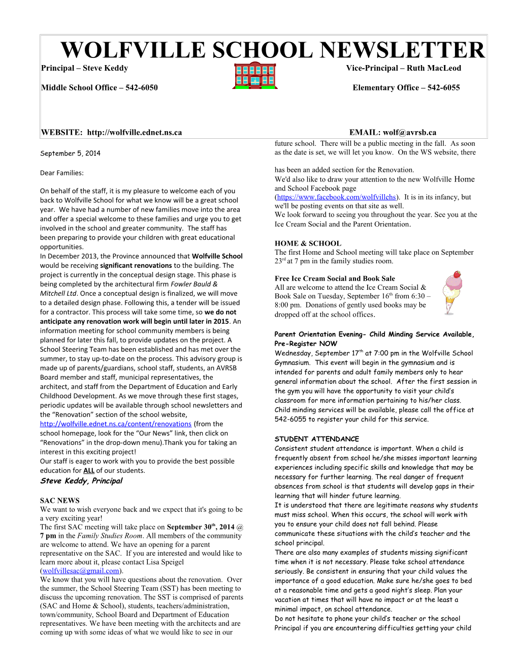 Wolfville School Newsletter