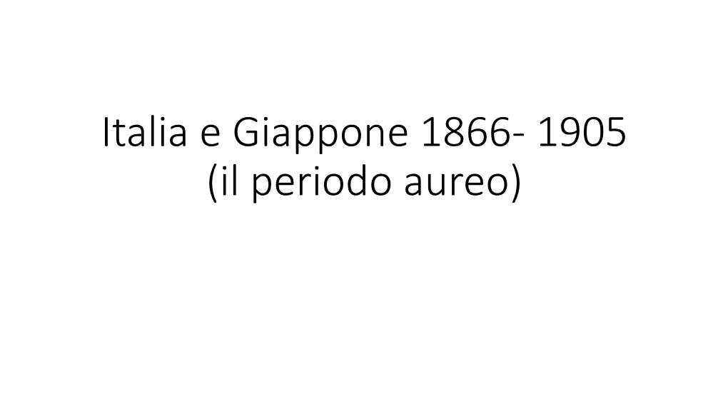 Italia E Giappone 1866-1905