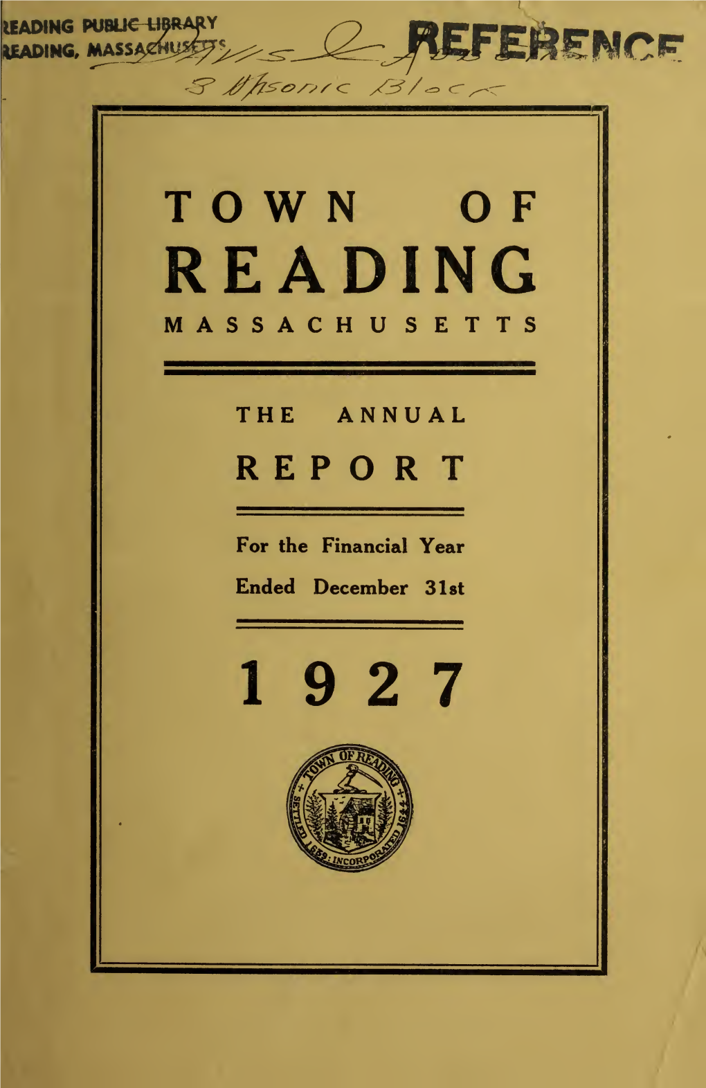 Town of Reading Massachusetts Annual Report