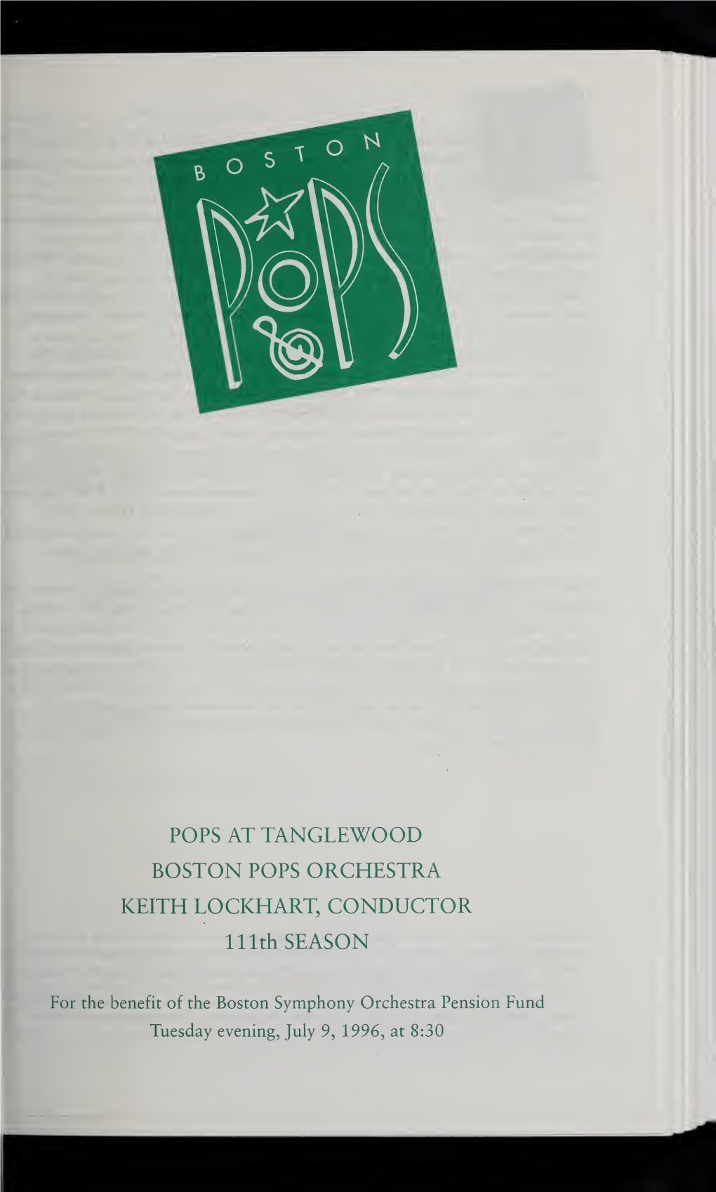 Boston Symphony Orchestra Concert Programs, Summer, 1996