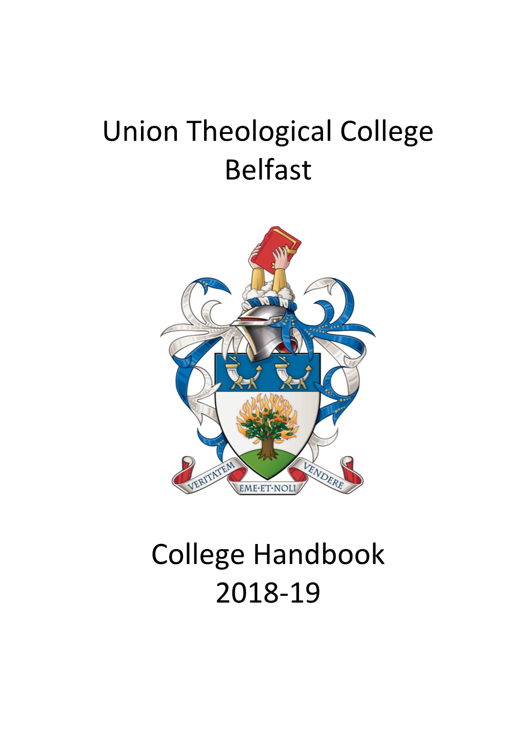 Union Theological College Belfast College Handbook 2018-19