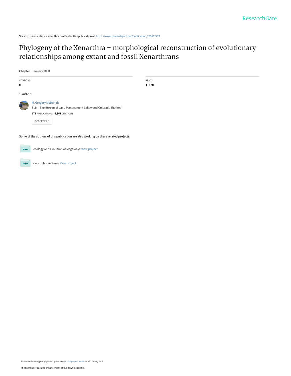 Morphology-Based Investigations of the Phylogenetic Relationships Among Extant and Fossil Xenarthrans