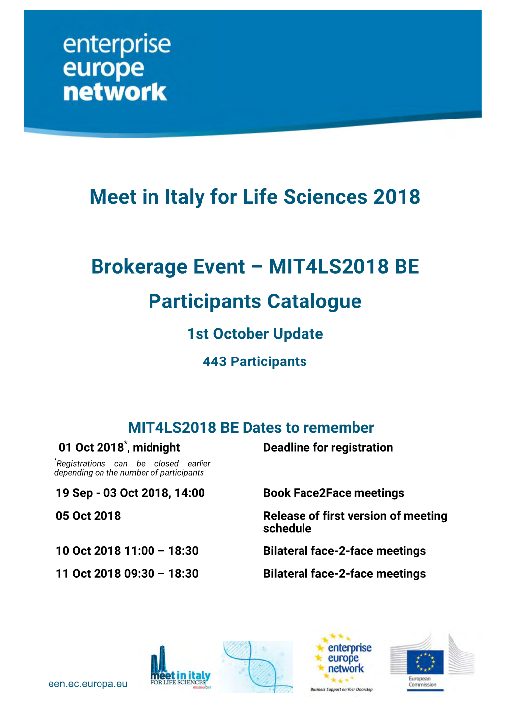 Meet in Italy for Life Sciences 2018 Brokerage Event – MIT4LS2018 BE